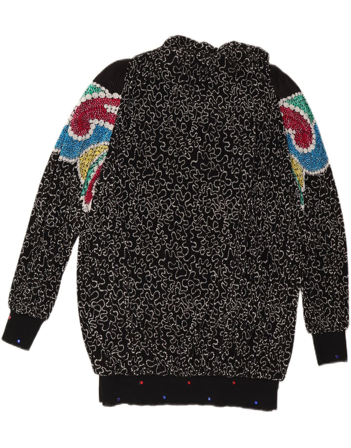 VIRGINIE Pull surdimensionné à col en V pour femme UK 18 XL Noir