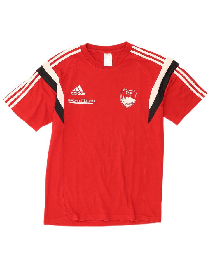 Adidas T-shirt graphique pour homme en coton color block rouge moyen