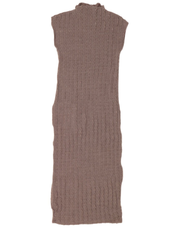 Zara Femme Maxi Robe Pull Sans Manches UK 12 Gris Moyen