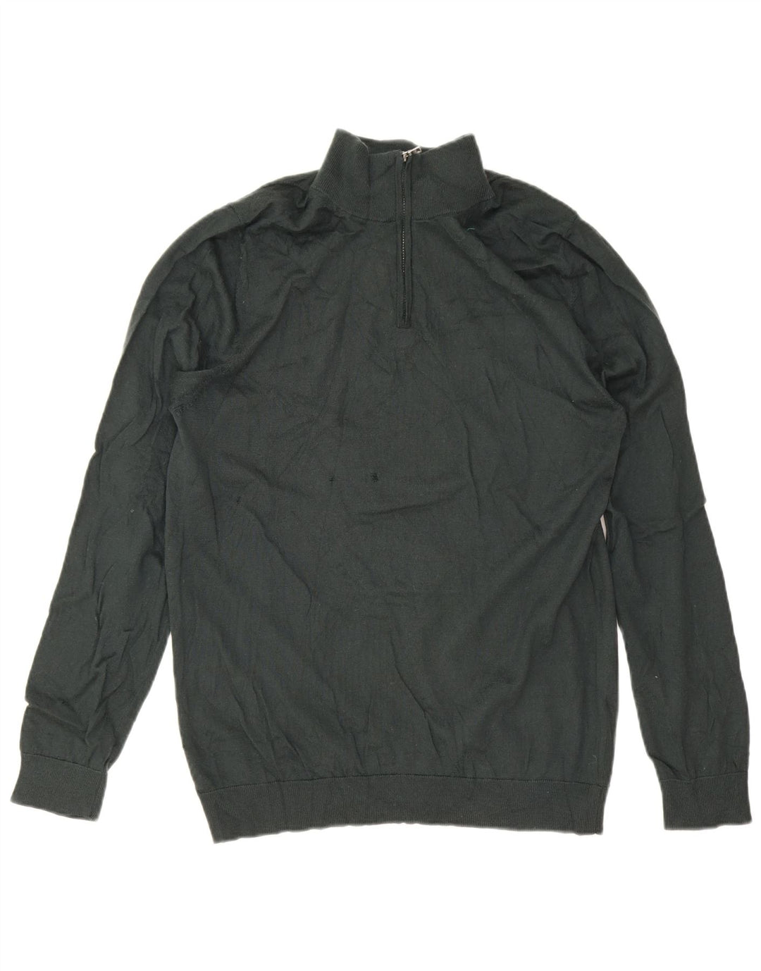Marks & Spencer Pull à col zippé pour homme en laine mérinos verte