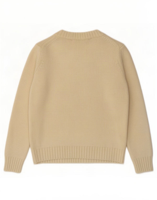 Guess Pull court à col en V pour femme UK 10 Petit Blanc cassé