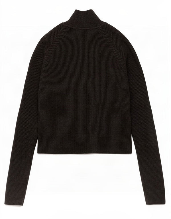 Zara Pull court à col boutonné pour femme UK 8 Petit coton gris