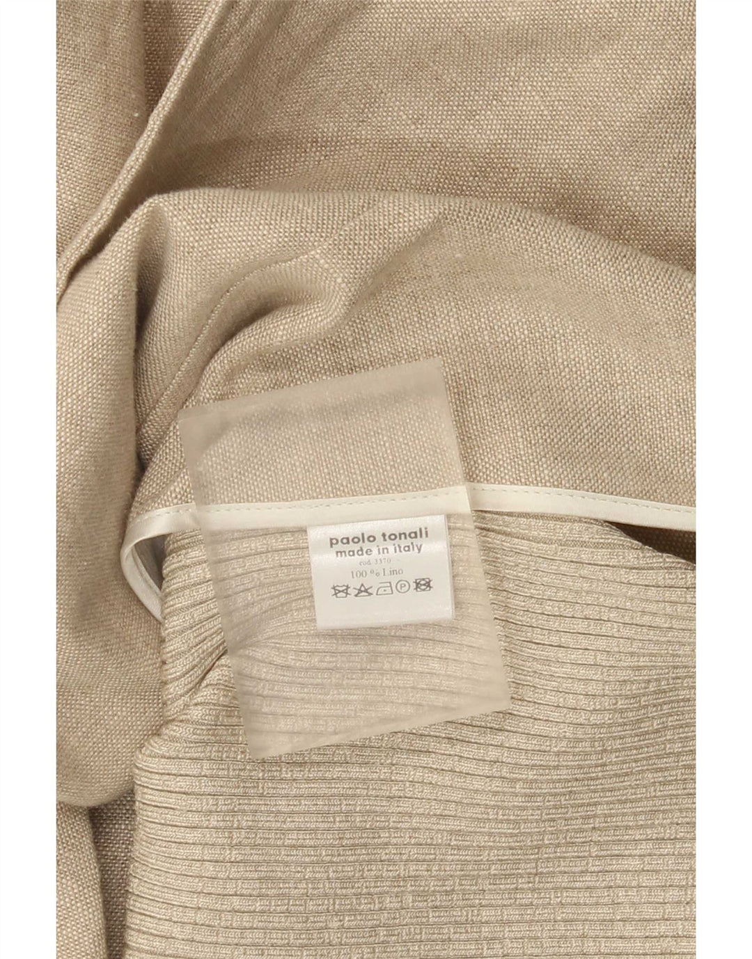 Paolo Tonali Veste blazer 1 bouton pour femme UK 12 Lin beige moyen