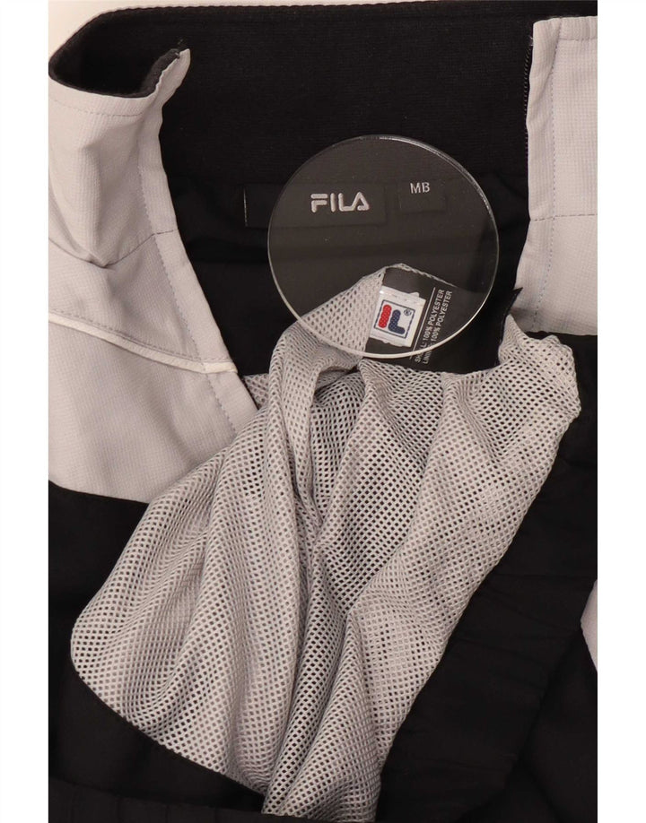 Fila Veste de survêtement graphique pour garçon 11-12 ans Noir moyen colour block