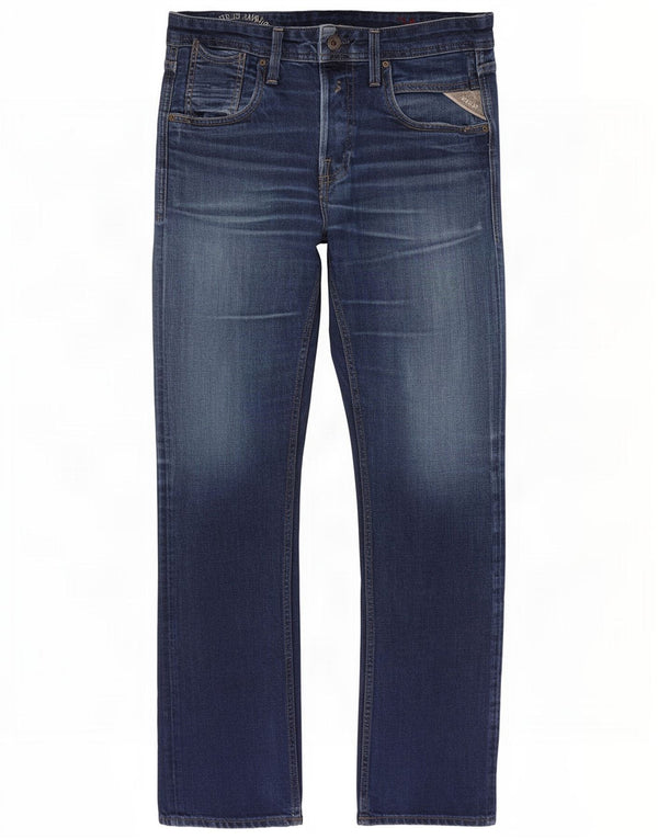 Replay Jean droit homme W31 L34 bleu marine coton