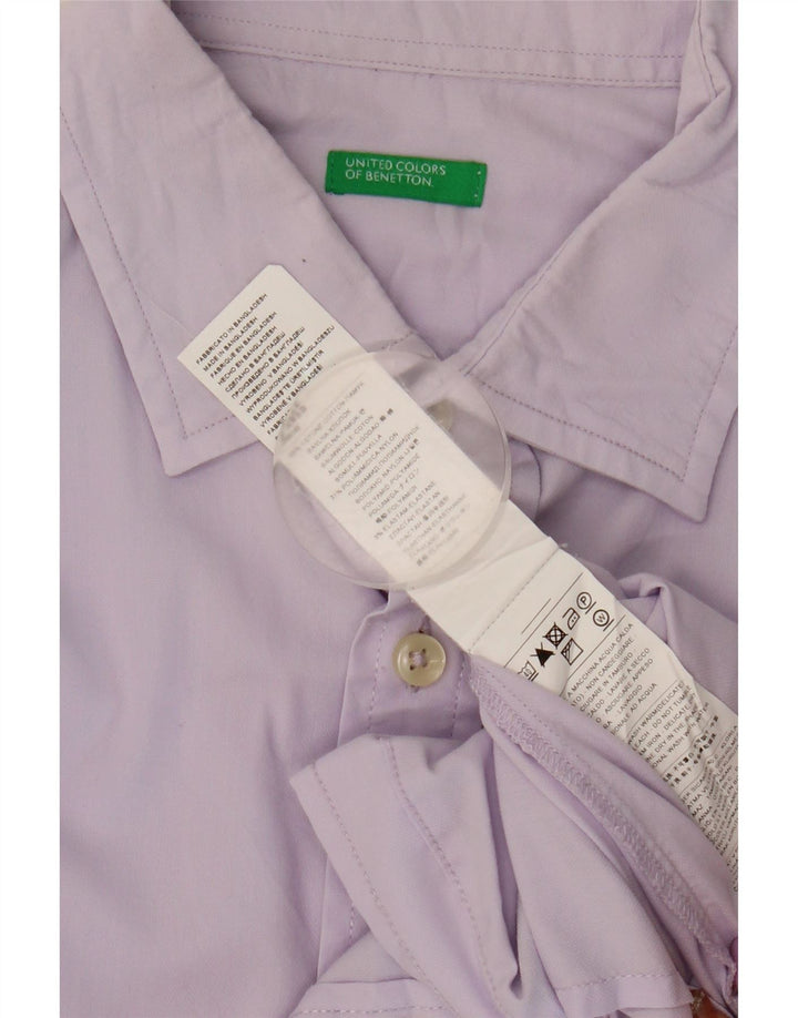 Benetton Chemise Violet Moyen Coton Homme