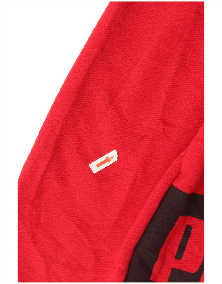 PUMA Pull à capuche graphique pour hommes, grand, rouge, color block