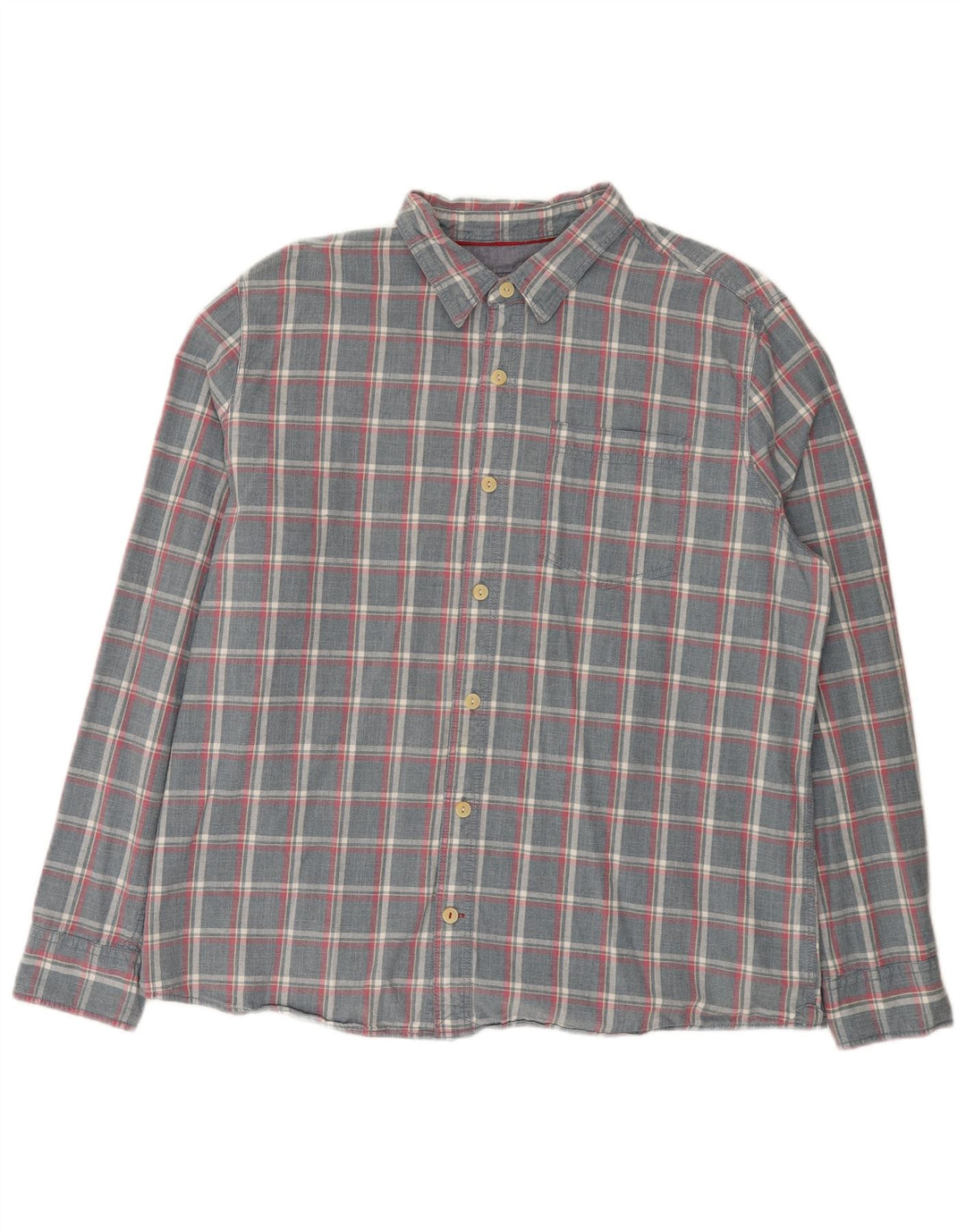 Fat Face Chemise coupe régulière pour homme 2XL en coton à carreaux gris