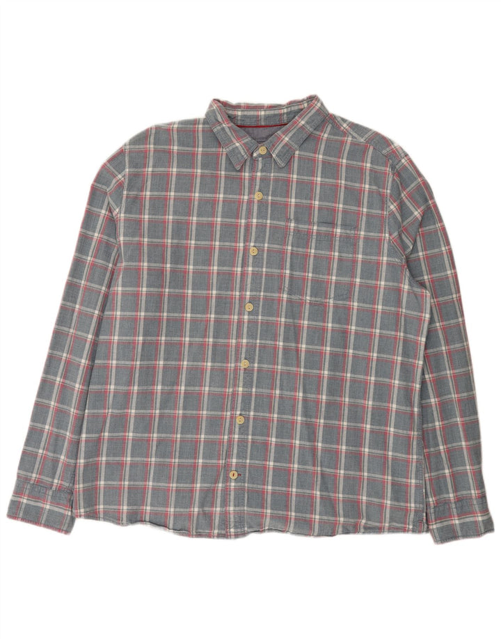 Fat Face Chemise coupe régulière pour homme 2XL en coton à carreaux gris