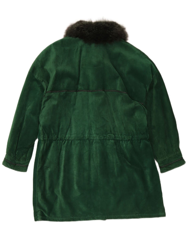 Vinci Manteau surdimensionné en daim pour femme UK 18 XL Vert