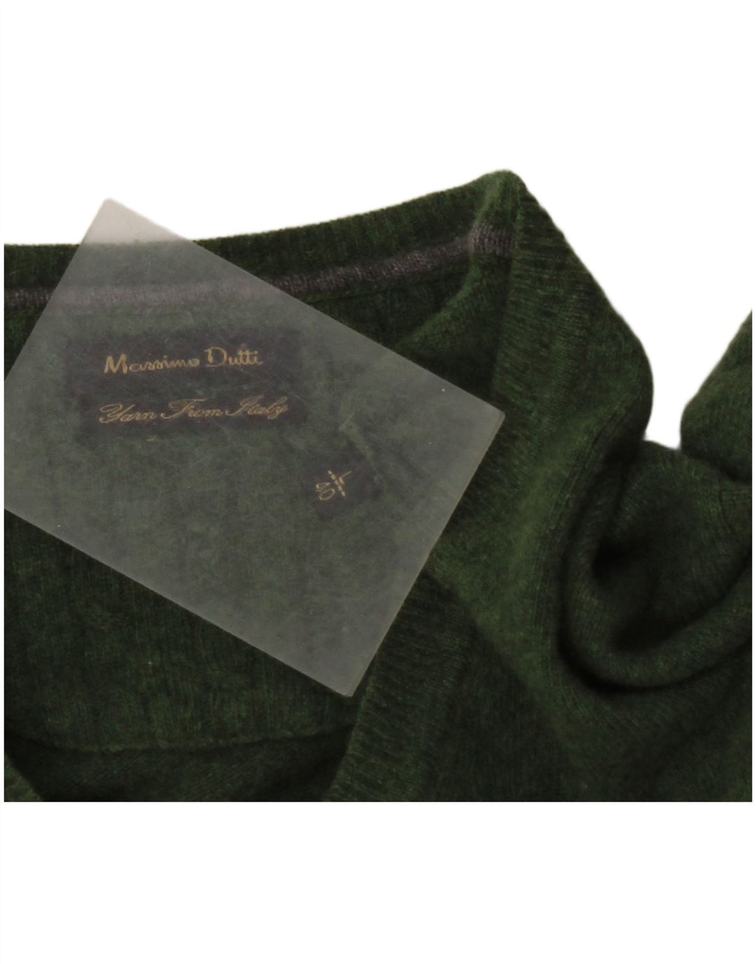 MASSIMO DUTTI Pull col V pour homme, grand, vert