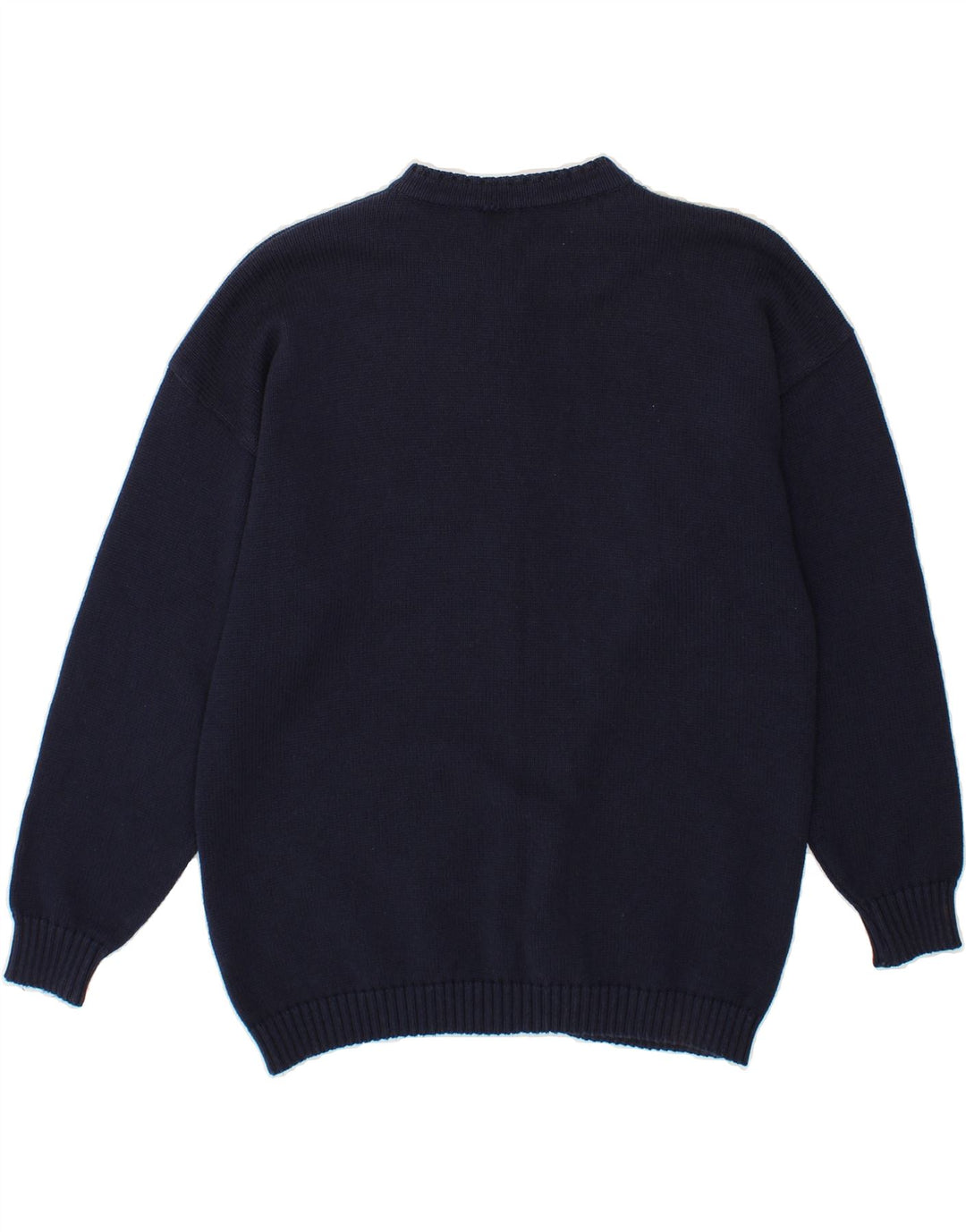 VINTAGE Womens Graphic Cardigan Sweater IT 42 Medium Navy Blue Colourblock Vintage Vintage and Second-Hand Vintage from Messina Hembry 
