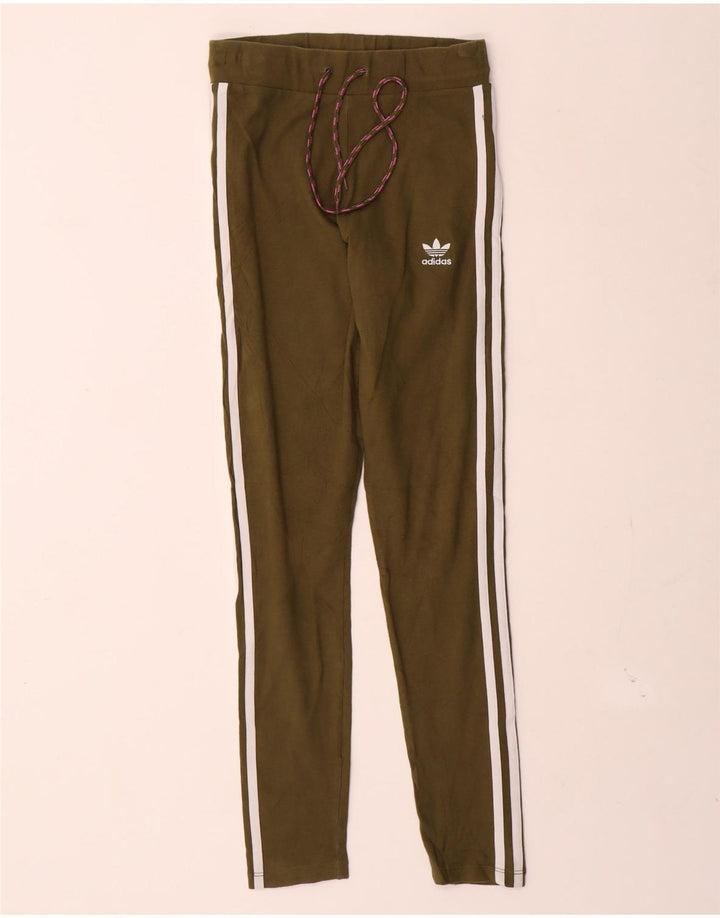 Adidas Leggings Femme UK 8 Petit Kaki Coton
