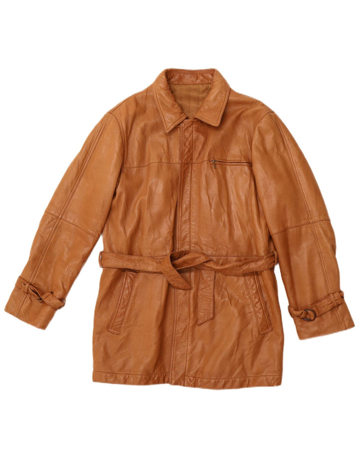 MARPEL Womens Leather Jacket IT 46 Large Brown