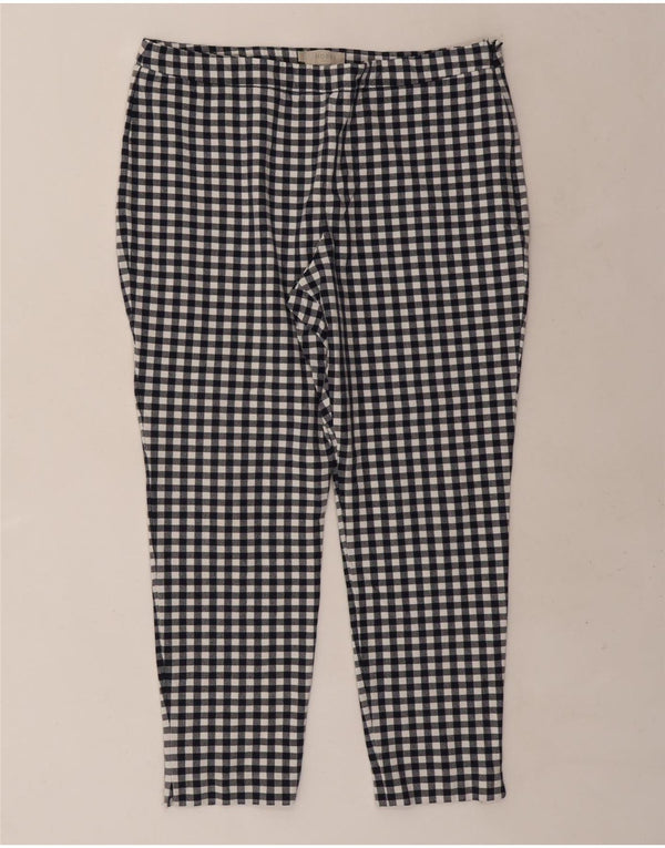 Hobbs Pantalon court skinny pour femme UK 16 Large W34 L26 Bleu marine Vichy