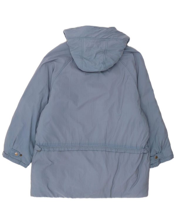 Diadora Manteau rembourré à capuche pour femme UK 10 Small Bleu Nylon