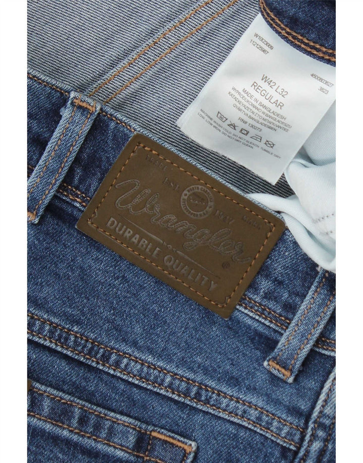 Wrangler Jean droit régulier pour homme W42 L32 bleu coton
