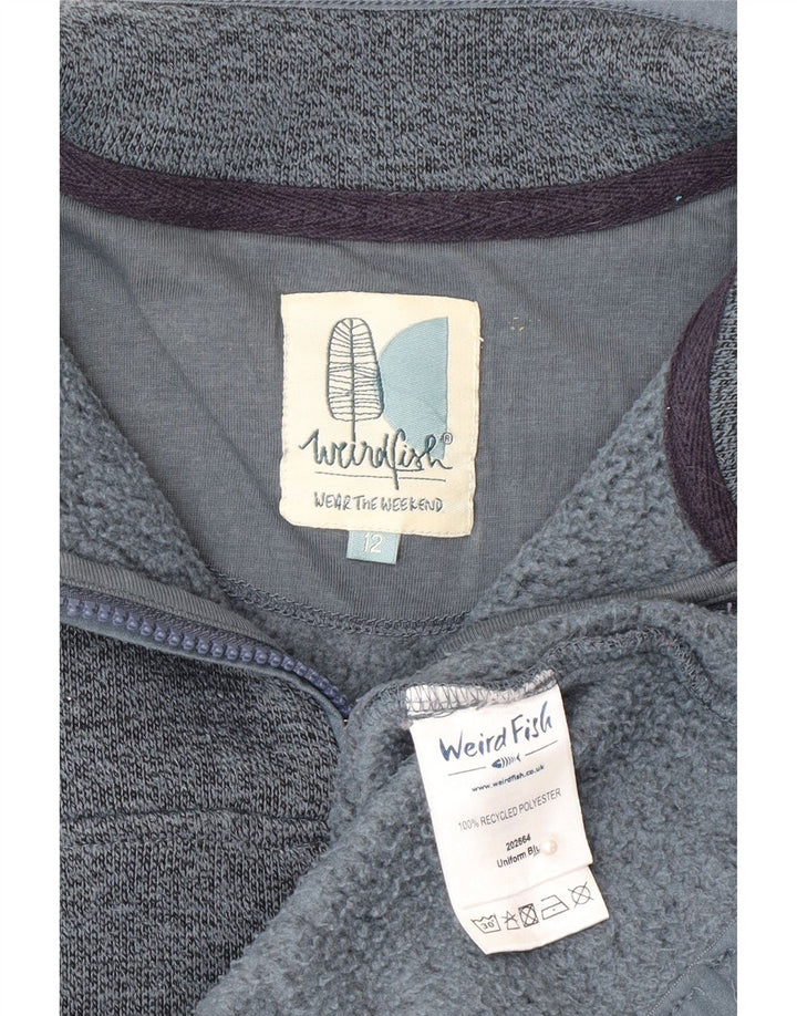 Weird Fish Sweat-shirt à col zippé pour femme UK 12 Gris moyen Polyester