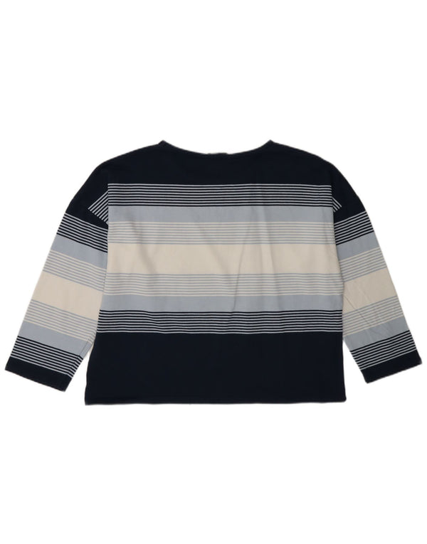 Crew Clothing Haut à manches longues pour femme UK 44 Bleu marine moyen rayé