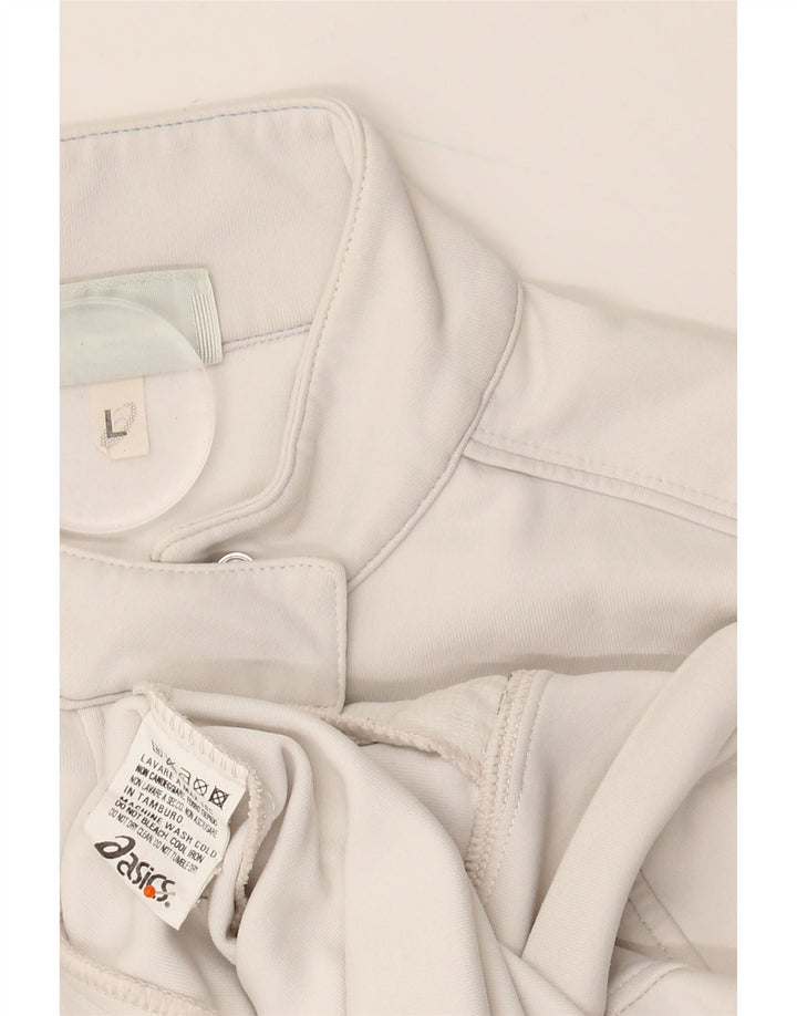 ASICS Veste de survêtement pour femme UK 14 Large Blanc Polyamide