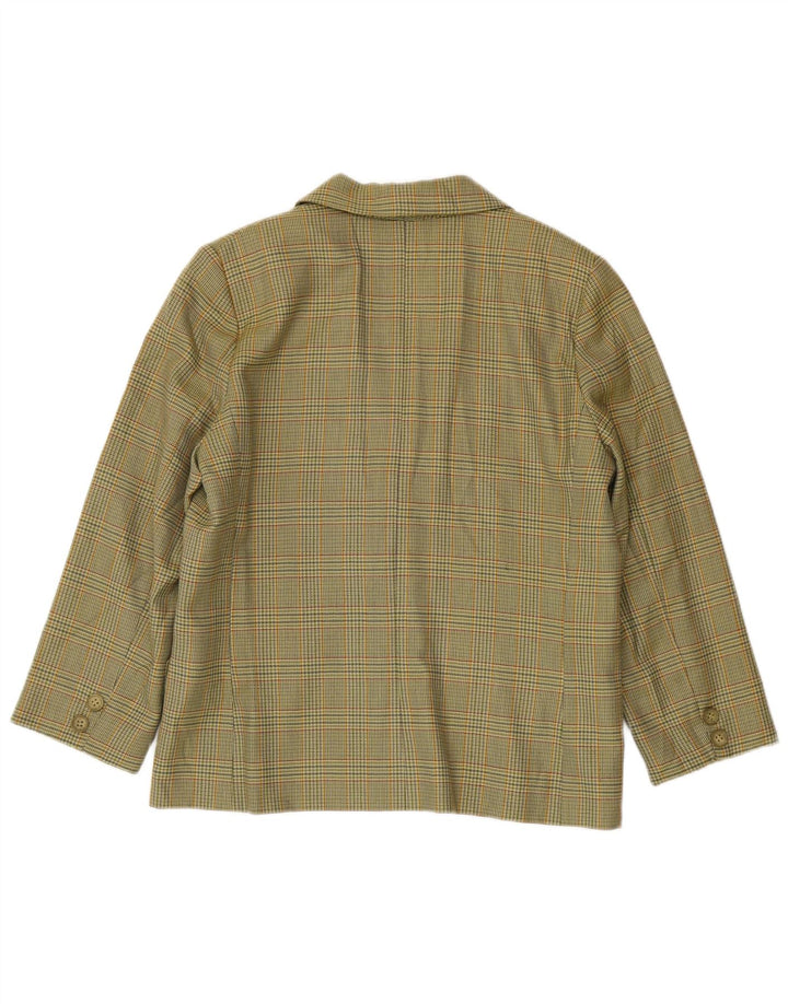 Luisa Spagnoli Veste Blazer à Manches 3/4 pour Femme IT 46 Grand Carreau Vert