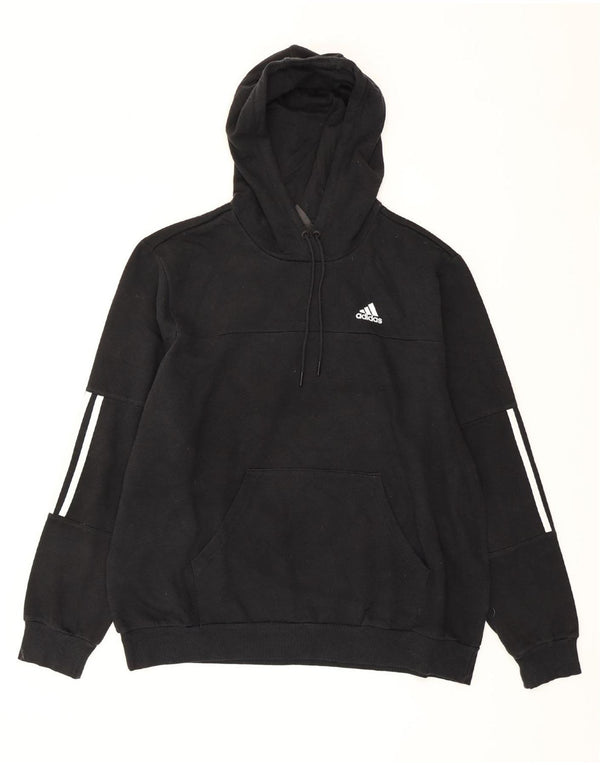 ADIDAS Pull à capuche surdimensionné pour femme UK 16/18 Grand coton noir