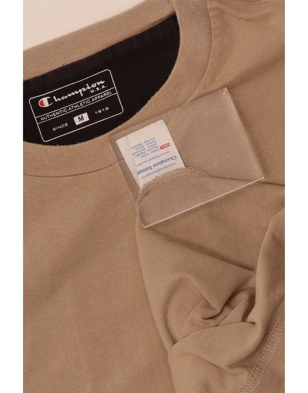 CHAMPION T-Shirt Homme Coton Beige Moyen