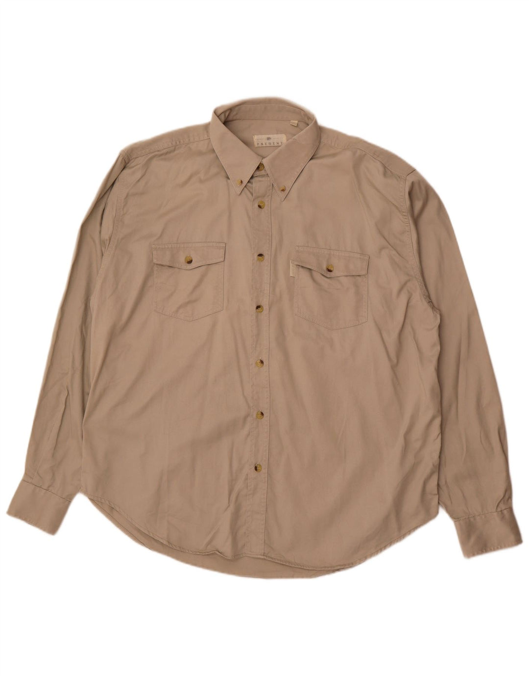 Chemise homme vintage Taille 44/46 XL Coton Beige