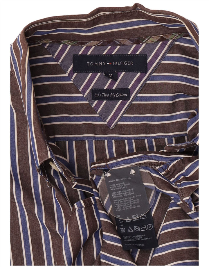 Tommy Hilfiger Chemise Homme Coton Rayé Marron Moyen