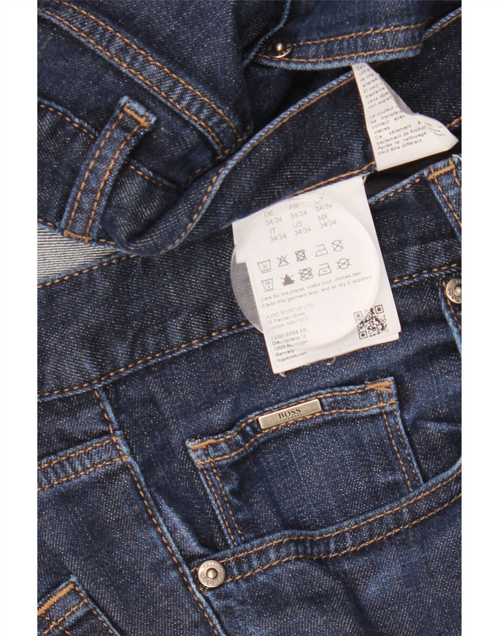 HUGO BOSS Jean Slim W34 L34 Bleu Marine Coton Homme