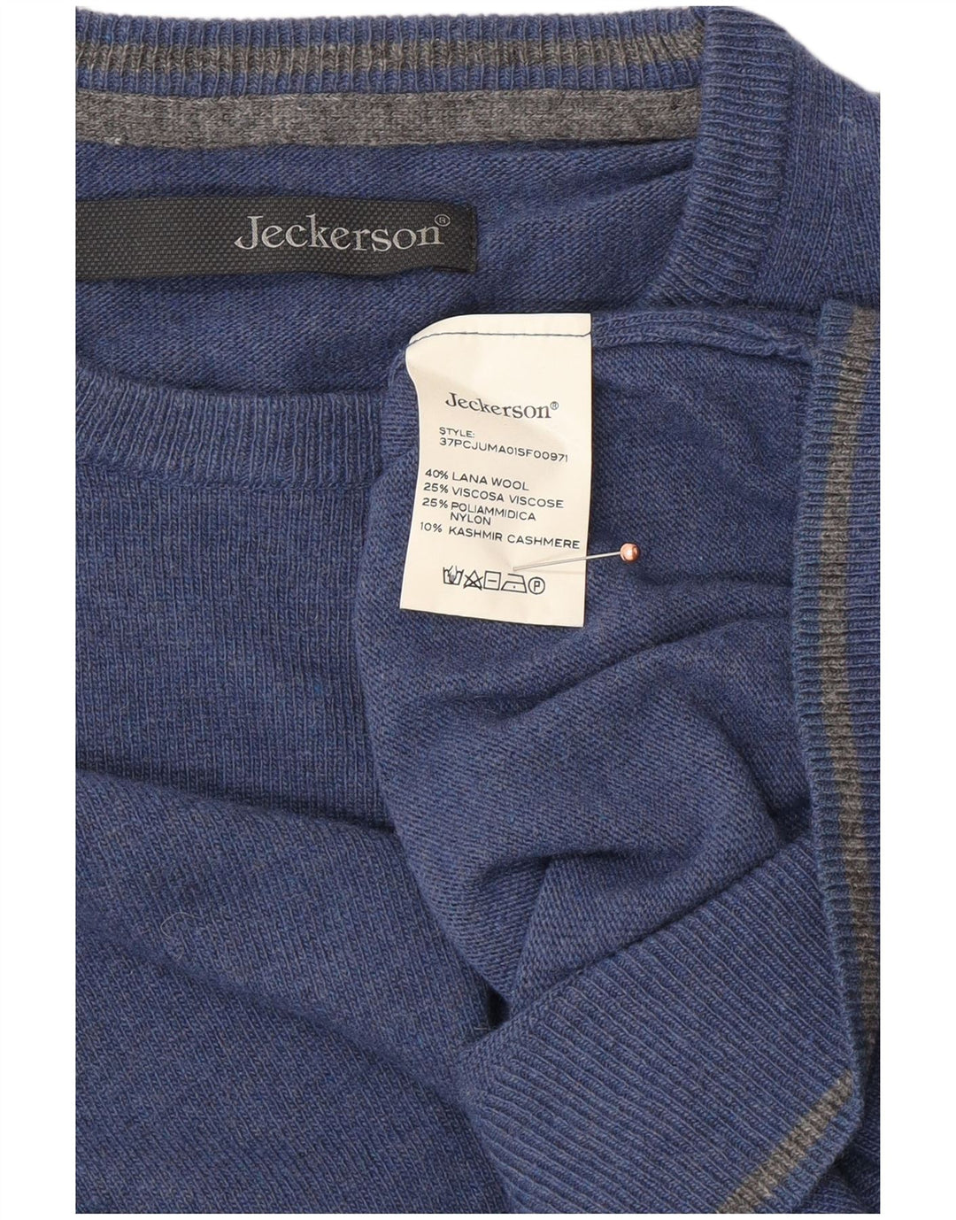 JECKERSON Pull à col rond pour homme, petit, bleu