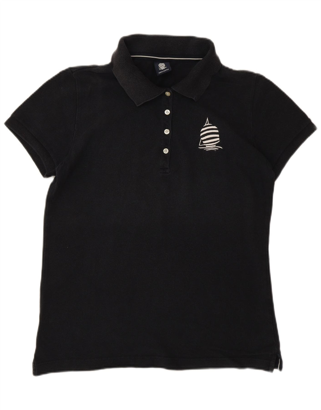 MARINA YACHTING Polo Femme UK 14 Large Noir Coton