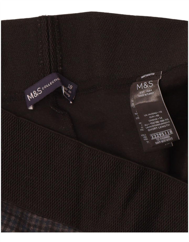 Marks & Spencer Leggings Capri pour femme UK 18 XL Bleu marine Vichy Polyester