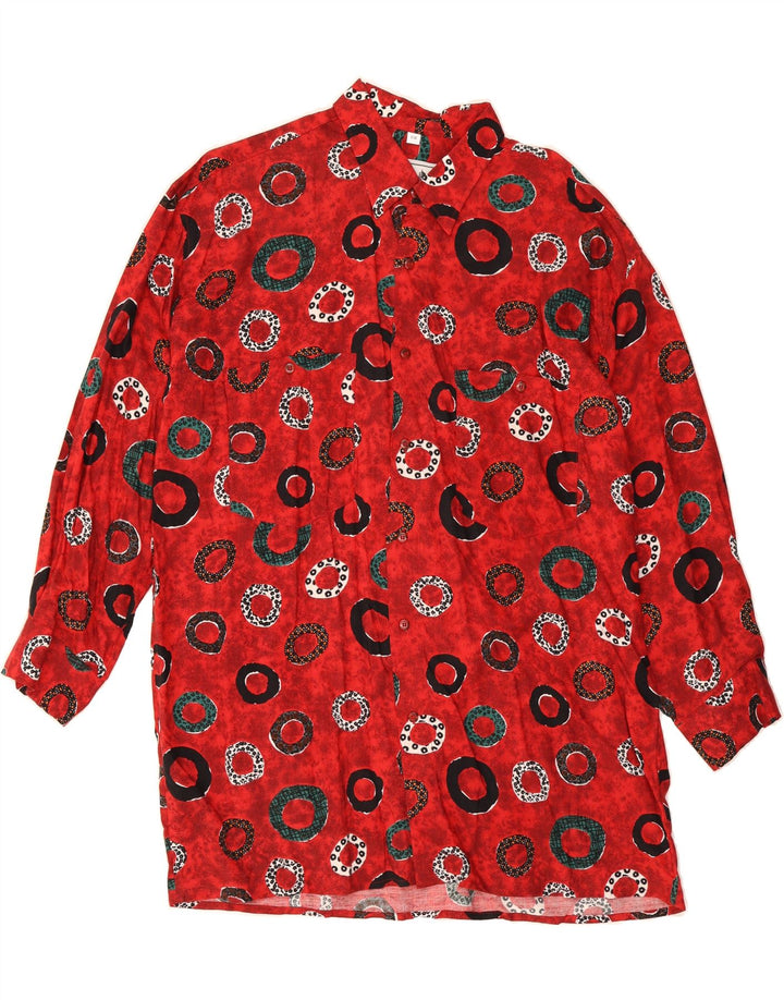 VINTAGE Mens Tall Abstract Pattern Shirt Size 41/42 Large Red Viscose Vintage Vintage and Second-Hand Vintage from Messina Hembry 