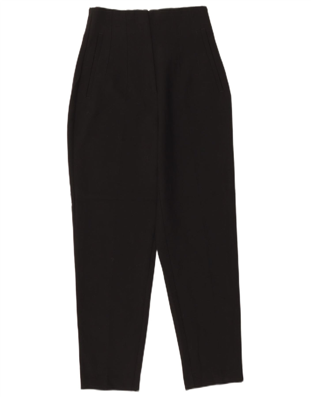 ZARA Pantalon de costume taille haute pour femme XS W24 L26 Noir Polyester