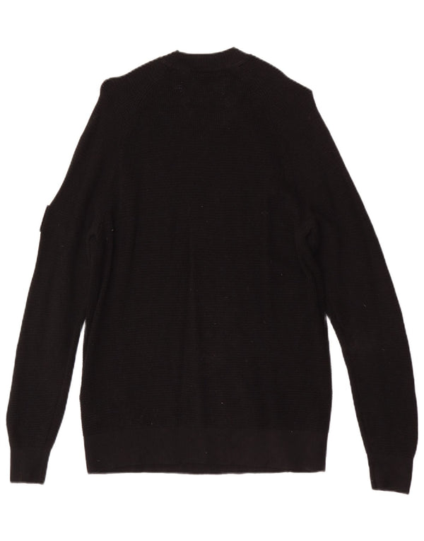 Calvin Klein Jeans Pull à col rond pour homme en laine noire Taille S