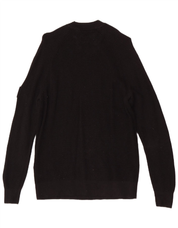 Calvin Klein Jeans Pull à col rond pour homme en laine noire Taille S