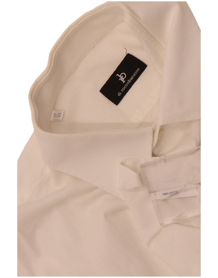 Roccobarocco Chemise Homme Taille 17 43 XL Coton Blanc