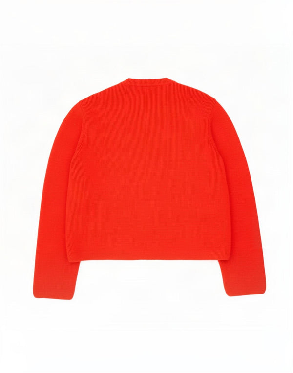 Marks & Spencer Pull cardigan coupe ample pour femme UK 14 Acrylique rouge moyen