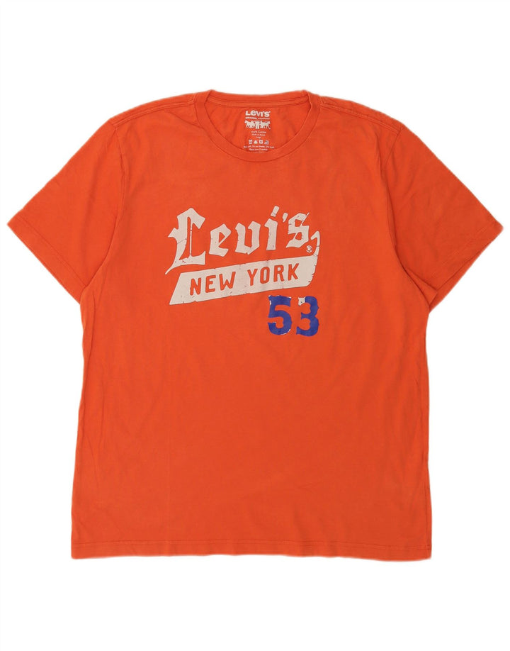 Levi's T-Shirt Graphique Homme Large Orange Coton