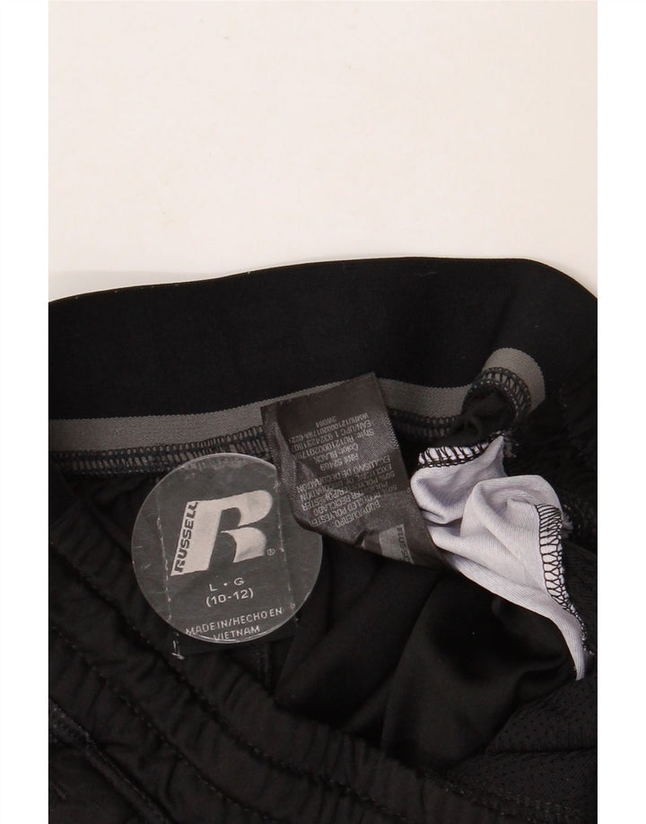 RUSSELL ATHLETIC Short de Sport Garçon 10-11 Ans Grand Noir Polyester