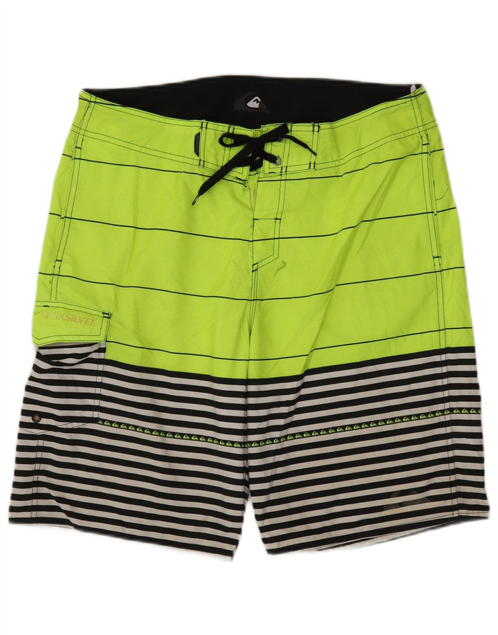 QUIKSILVER Short de Bain Homme Large Rayé Vert Polyester