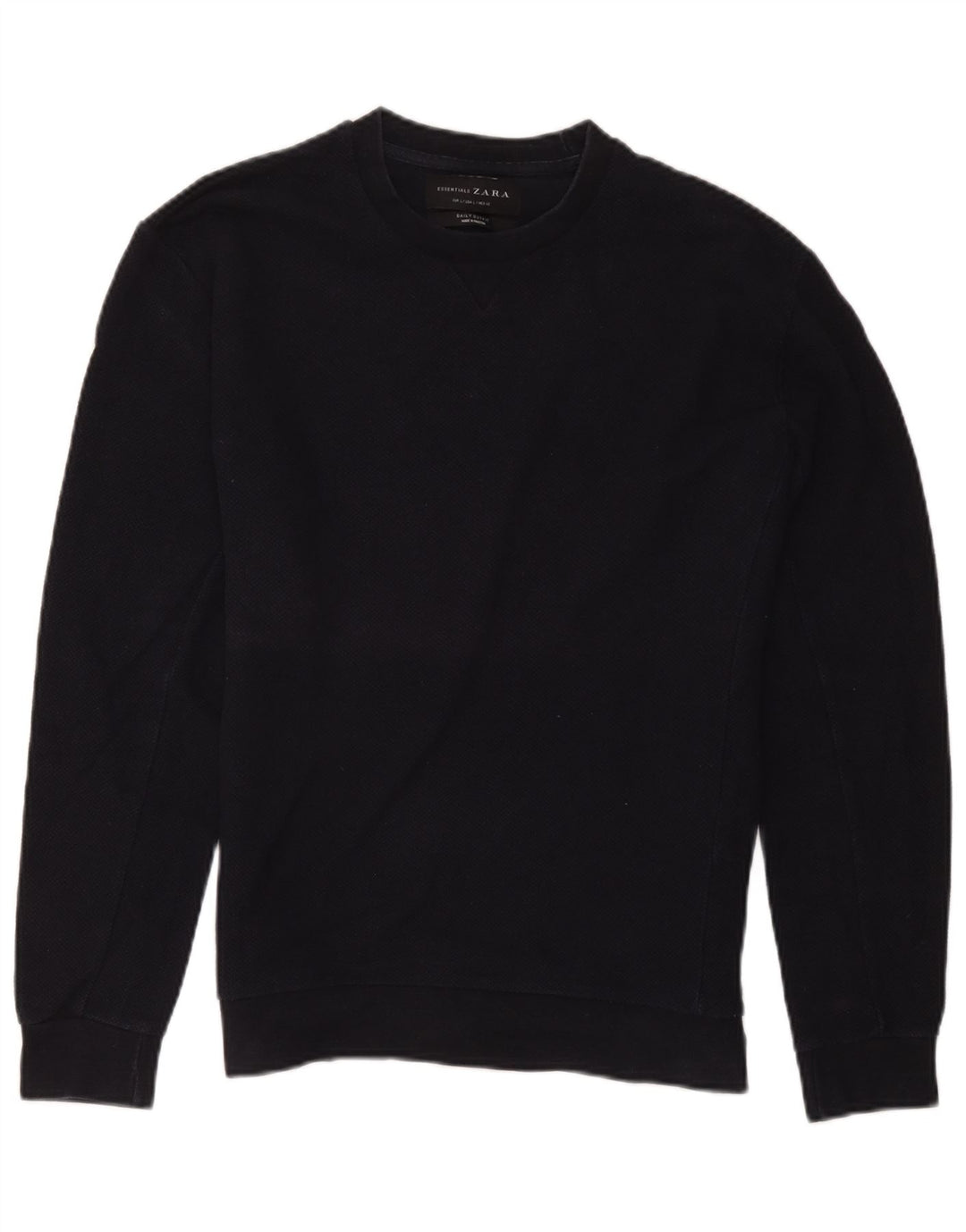 Zara Homme Sweatshirt Jumper Large Bleu Marine Coton