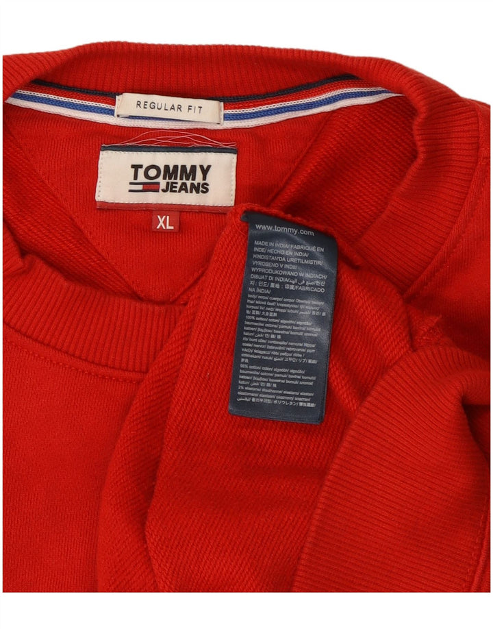 Tommy Hilfiger Sweat-shirt graphique coupe régulière pour homme XL Rouge Coton