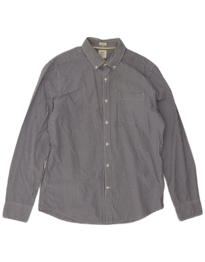 John Lewis Chemise cintrée pour homme en coton vichy bleu marine