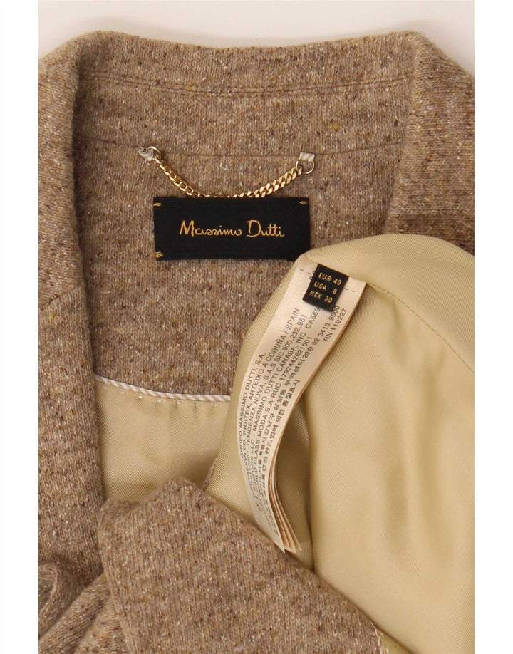 Massimo Dutti Veste blazer en tricot à 2 boutons pour femme EU 40 Beige moyen moucheté