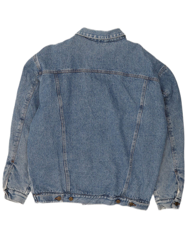 vintage Mens Denim Sherpa Veste UK 40 Grand Bleu