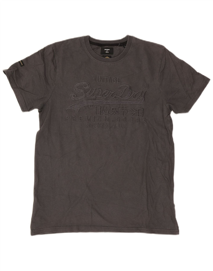 Superdry Homme Standard Graphic T-Shirt Top Large Gris Coton