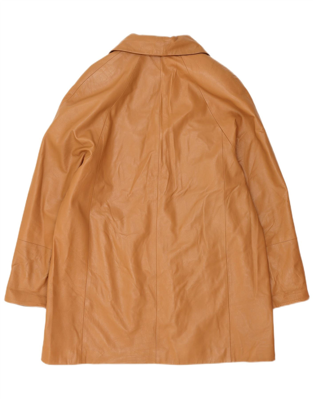 manteau en cuir femme vintage UK 16 Grand cuir brun