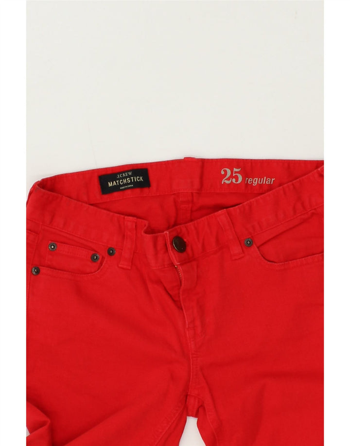 J. CREW Womens Matchstick Straight Jeans W25 L29 Red Cotton Vintage J. Crew and Second-Hand J. Crew from Messina Hembry 